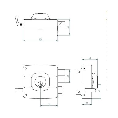 CERRADURA OISTER SOBREPONER 110 - GRIS - 7