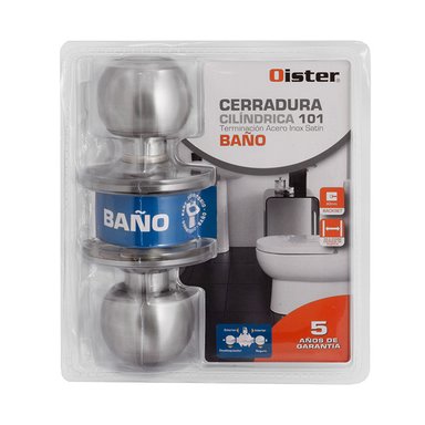 CERRADURA OISTER CILÍNDRICA 101 BAÑO - PLATA SATIN - 7