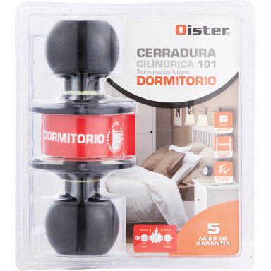 CERRADURA OISTER CILÍNDRICA 101 DORMITORIO NEGRO BT - 9