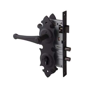 CERRADURA EMBUTIR CON PLACA OISTER TRANCURA MANILLA INTERIOR NEGRO - 1