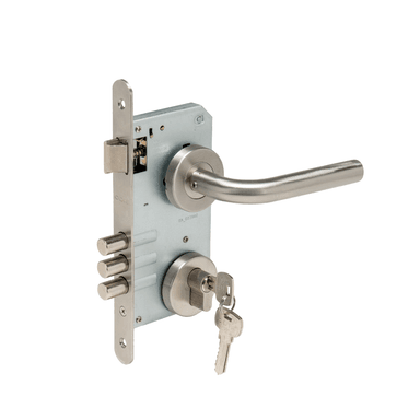 SET ODIS ACCESO CERRADURA EMBUTIR 201 + MANILLA 9380 PLATA - 2