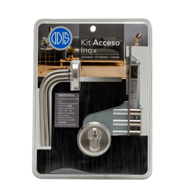 SET ODIS ACCESO CERRADURA EMBUTIR 201 + MANILLA 9380 PLATA - 3