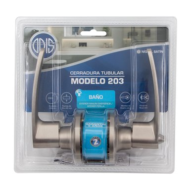 CERRADURA TUBULAR CON MANILLA ODIS 203 BAÑO - PLATA - 5