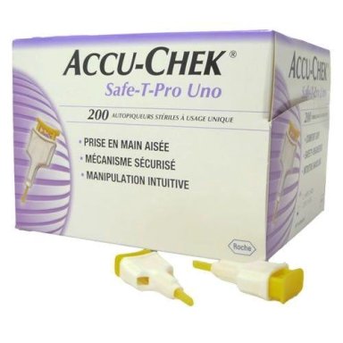 LANCETAS ROCHE ACCU CHEK® SAFE T PRO UNO 200 UNIDADES. MEDICIÓN - 1