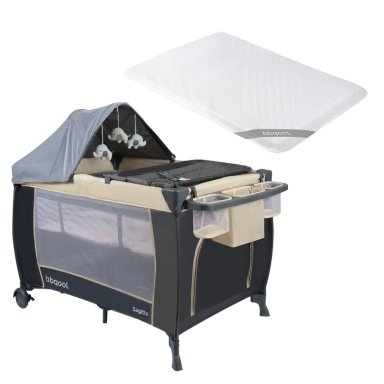 CUNA PLAYARD SAGITTA BEIGE + COLCHON DE VIAJE PLEGABLE - 1