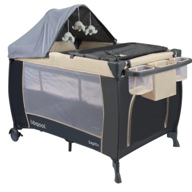 CUNA PLAYARD SAGITTA BEIGE + COLCHON DE VIAJE PLEGABLE - 2