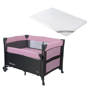 CUNA PLAYARD COLECHO ARA ROSADO + COLCHON DE VIAJE PLEGABLE - 1