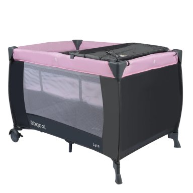 CUNA PLAYARD LYRA ROSADO + COLCHON DE VIAJE PLEGABLE - 2