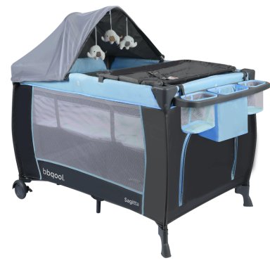 CUNA PLAYARD SAGITTA AZUL + COLCHON DE VIAJE PLEGABLE - 2