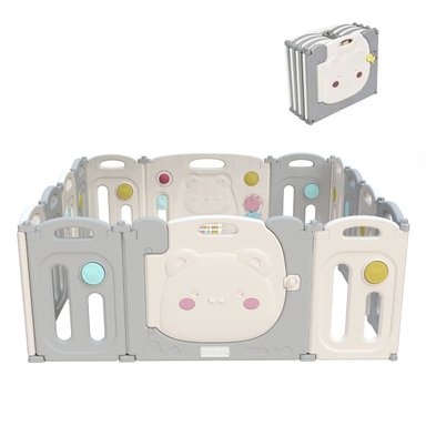 CORRAL BBQOOL DIDÁCTICO JUEGOS PLEGABLE KIDDY GREY GRIS - 1