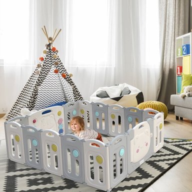 CORRAL BBQOOL DIDÁCTICO JUEGOS PLEGABLE KIDDY GREY GRIS - 5