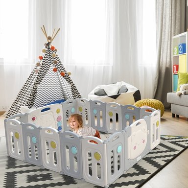 CORRAL BBQOOL DIDÁCTICO JUEGOS PLEGABLE KIDDY GREY GRIS - 6