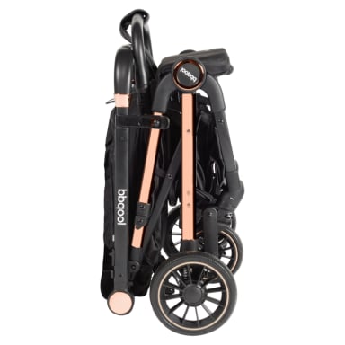 COCHE MALETA COMPACTO REVERSE CROMADO DORADO - 5