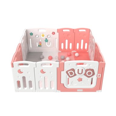 CORRAL DIDACTICO DE JUEGOS DUO ROSADO + ALFOMBRA + PELOTAS - 2