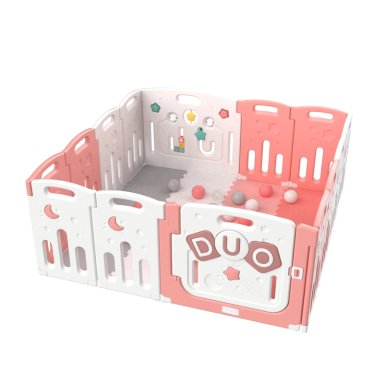 CORRAL DIDACTICO DE JUEGOS DUO ROSADO + ALFOMBRA + PELOTAS - 3