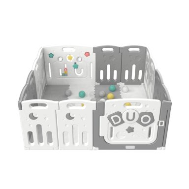 CORRAL DIDACTICO DE JUEGOS DUO GRIS + ALFOMBRA + PELOTAS - 2