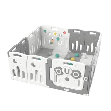 CORRAL DIDACTICO DE JUEGOS DUO GRIS + ALFOMBRA + PELOTAS - 3