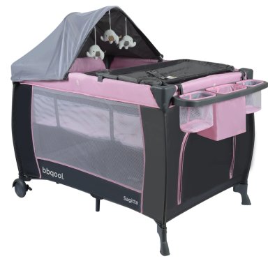 CUNA PLAYARD SAGITTA ROSADO + COLCHON DE ESPUMA - 3