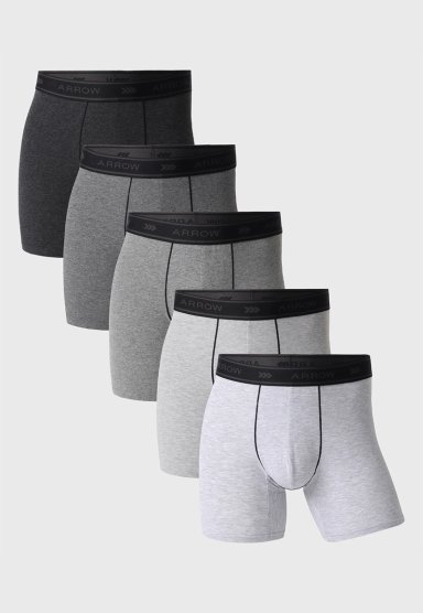 BOXER HOMBRE ARROW PACK X5 DISEÑO MELANGE ALGODON - 1
