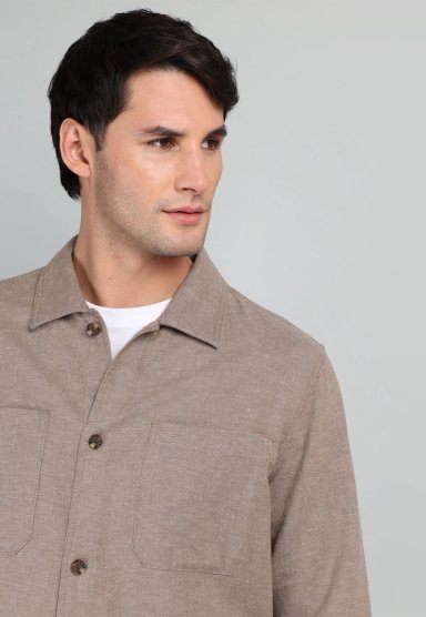 SOBRECAMISA DE ALGODON Y LINO ARROW - 3