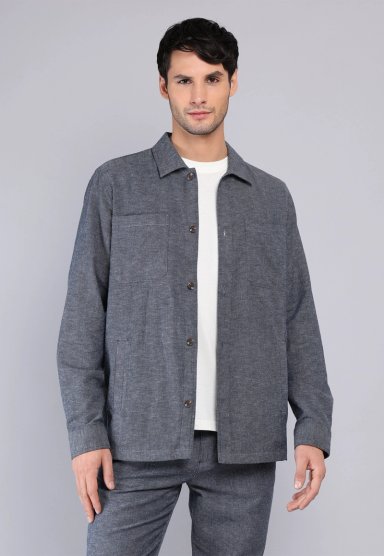 SOBRECAMISA DE ALGODON Y LINO ARROW - 1