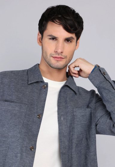 SOBRECAMISA DE ALGODON Y LINO ARROW - 3