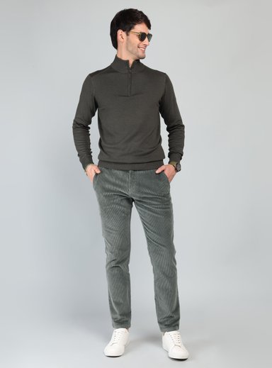 PANTALON COTELE  SPANDEX REGULAR FIT VERDE ARROW - 4