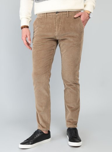PANTALON COTELE  SPANDEX REGULAR FIT CAMEL ARROW - 1