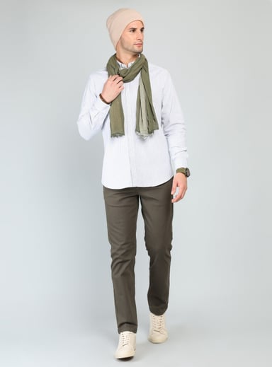 CAMISA OXFORD SPANDEX REGULAR FIT VERDE ARROW - 4