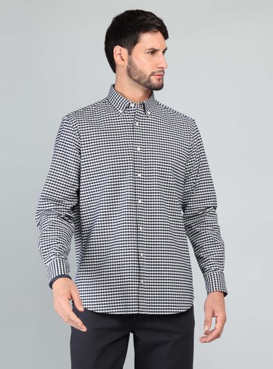 CAMISA OXFORD SPANDEX REGULAR FIT AZUL ARROW - 1
