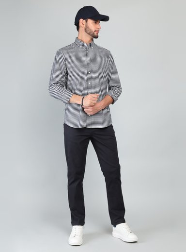CAMISA OXFORD SPANDEX REGULAR FIT AZUL ARROW - 4