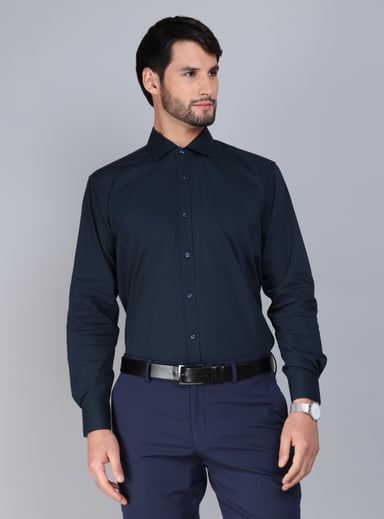CAMISA FORMAL SPANDEX SLIM FIT AZUL MARINO ARROW - 1