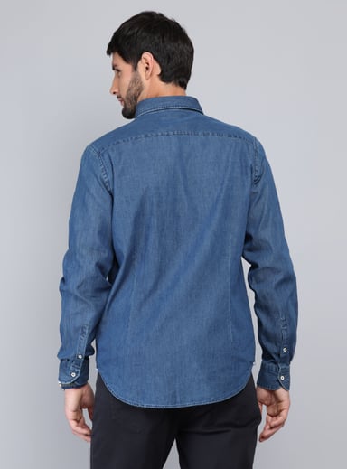 CAMISA DENIM REGULAR FIT AZUL ARROW - 2