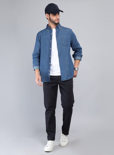 CAMISA DENIM REGULAR FIT AZUL ARROW - 4