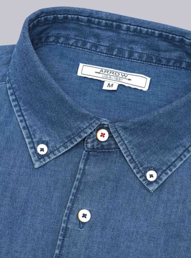 CAMISA DENIM REGULAR FIT AZUL ARROW - 5