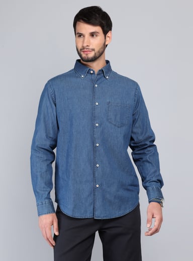 CAMISA DENIM REGULAR FIT AZUL ARROW - 7