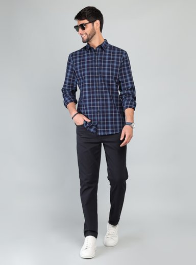 CAMISA A CUADROS REGULAR FIT AZUL ARROW - 4