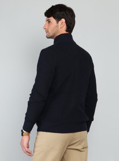 CARDIGAN CUELLO ALTO REGULAR FIT AZUL ARROW - 2