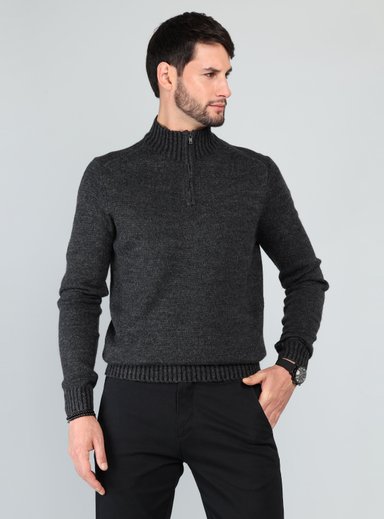SWEATER CUELLO ALTO REGULAR FIT GRIS OSCURO ARROW - 1