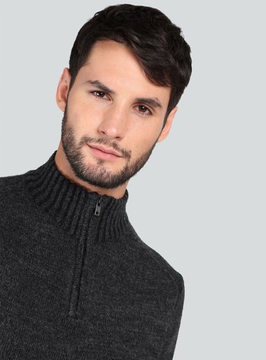SWEATER CUELLO ALTO REGULAR FIT GRIS OSCURO ARROW - 3