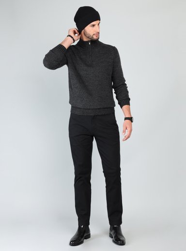 SWEATER CUELLO ALTO REGULAR FIT GRIS OSCURO ARROW - 4