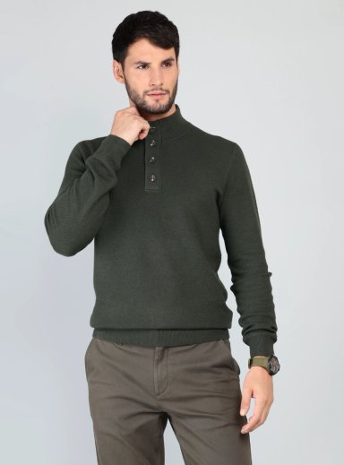 SWEATER CUELLO ALTO REGULAR FIT VERDE ARROW - 1