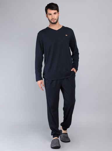 PIJAMA LARGO REGULAR FIT AZUL ARROW - 1