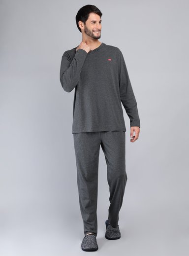 PIJAMA LARGO REGULAR FIT GRIS OSCURO ARROW - 1
