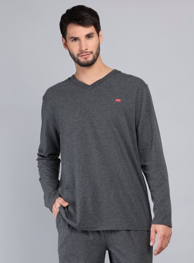 PIJAMA LARGO REGULAR FIT GRIS OSCURO ARROW - 3