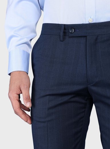 TRAJE A RAYAS SPANDEX SLIM FIT AZUL ARROW - 9