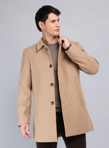 ABRIGO RECTO LISO REGULAR FIT BEIGE ARROW - 1