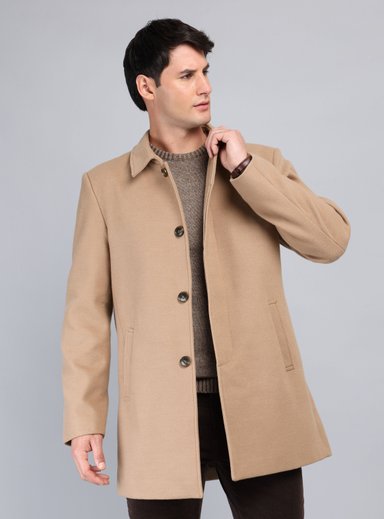 ABRIGO RECTO LISO REGULAR FIT BEIGE ARROW - 1