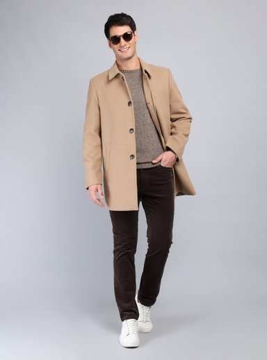 ABRIGO RECTO LISO REGULAR FIT BEIGE ARROW - 4
