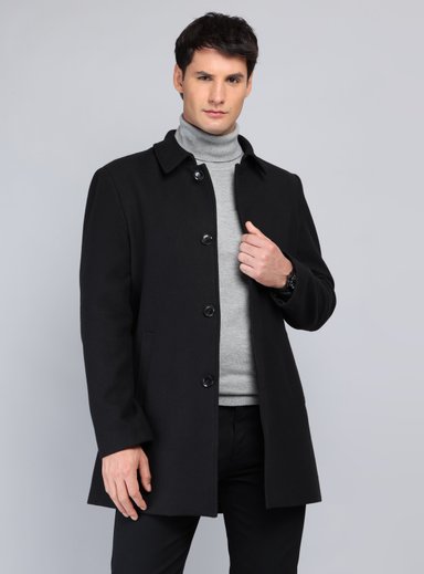 ABRIGO RECTO LISO REGULAR FIT NEGRO ARROW - 1